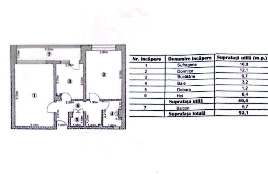 Apartament cu 2 camere în Micro 20