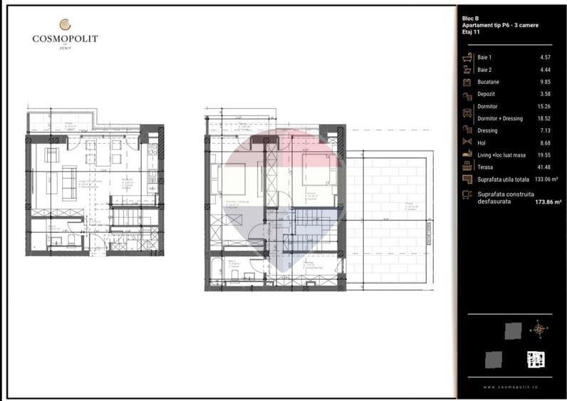 Apartament cu 3 camere în Răcădău