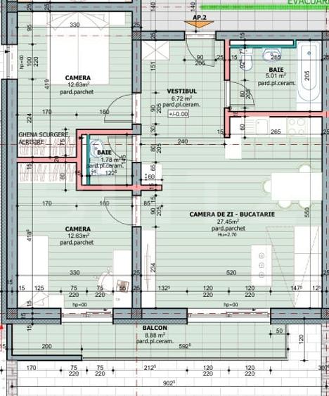 Apartament 3 Camere | 74,62 mp | Bloc Nou | Zona Tudor - 2