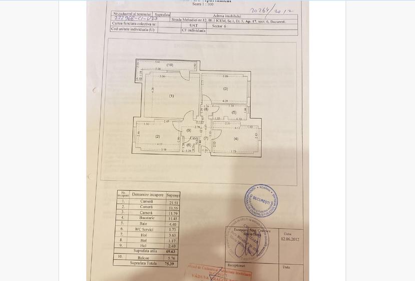Apartament cu 3 camere decomandat în Crângași