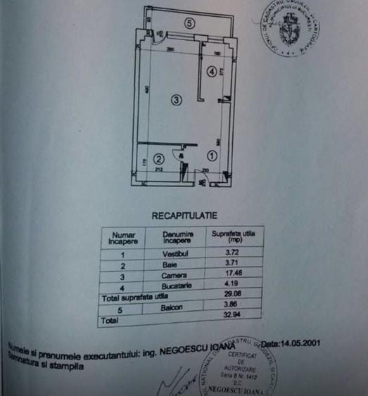 Garsonieră decomandată, mobilată în Tineretului
