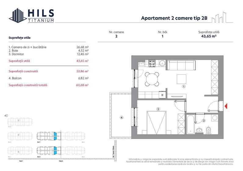 Apartament cu 2 camere decomandat în Theodor Pallady
