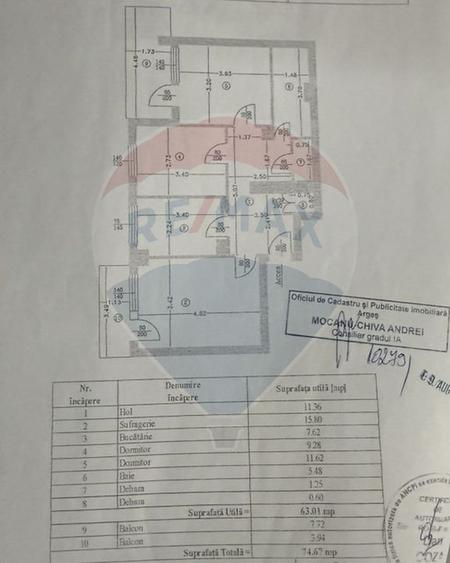 Apartament cu 3 camere decomandat în Central