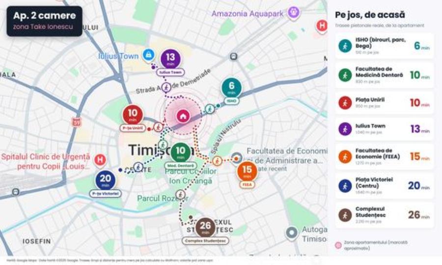 Apartament cu 2 camere decomandat, mobilat în Take Ionescu
