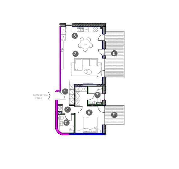 Apartament cu 2 camere decomandat în Sisești