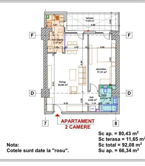 Apartament cu 2 camere decomandat în Lujerului