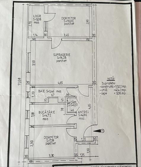 Apartament cu 3 camere semidecomandat în Exterior Vest