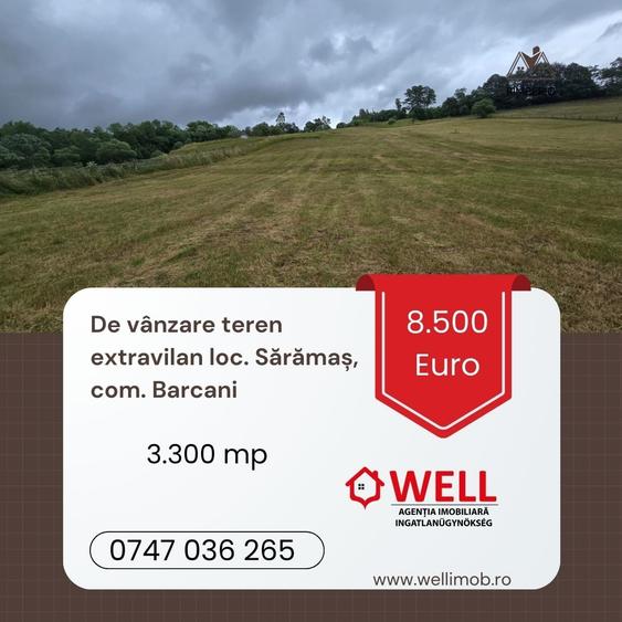 Teren extravilan de 3300 mp, în Sărămaș
