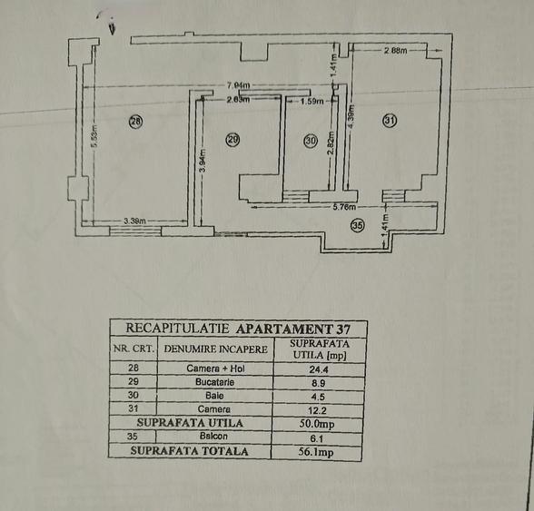 Apartament cu 2 camere decomandat în Tătărași