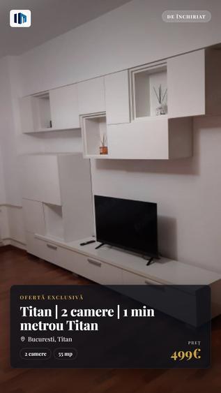 Apartament cu 2 camere decomandat, mobilat în Titan