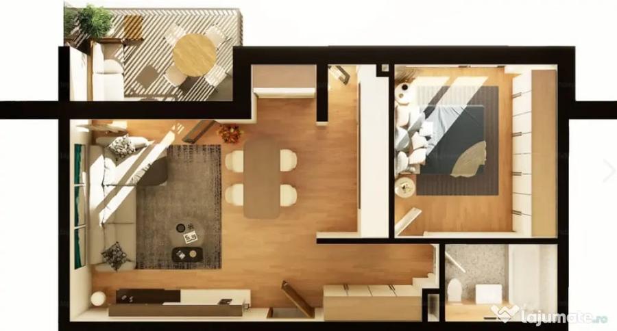 Apartament 2 CAM, SU 53.34MP 1 BALCON, zona INTRE LACURI - Cluj-Napoca (Cluj) - 1