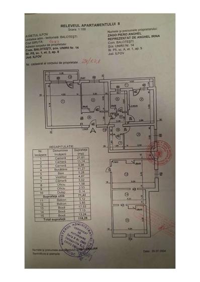Apartament cu 3 camere decomandat în Balotești