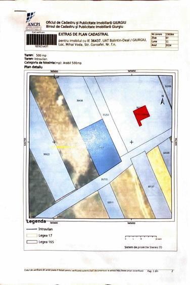 Teren de 500 mp, în Bolintin-Deal