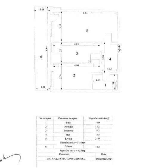 Apartament cu 2 camere decomandat în Copou
