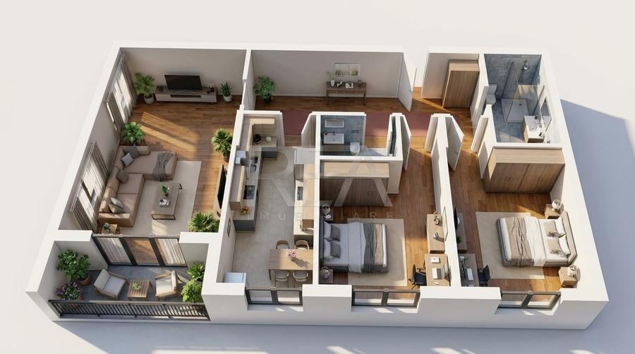 Apartament cu 3 camere decomandat în Pipera