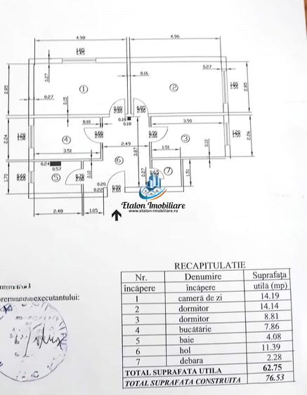 Apartament cu 3 camere decomandat în Precista