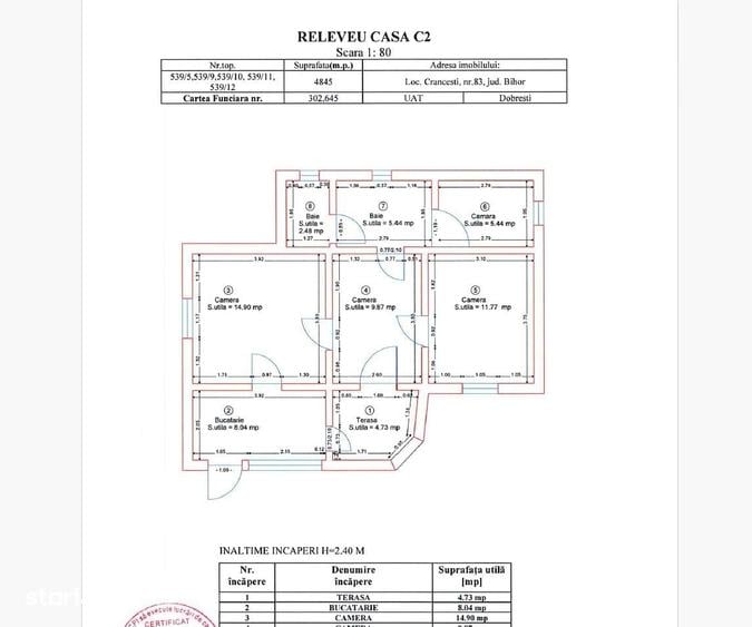 Casă cu 4 camere în Crâncești