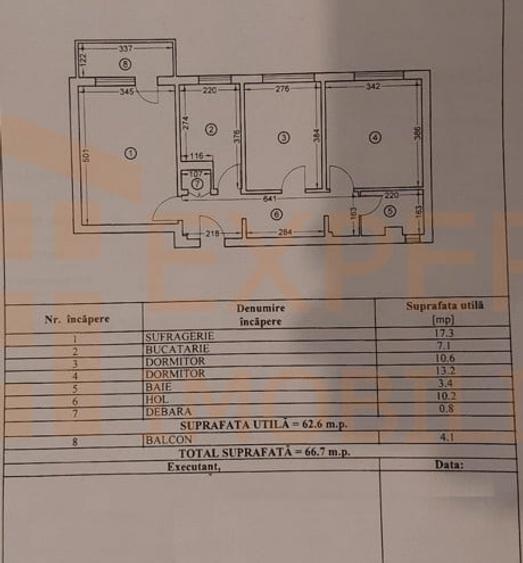 Apartament cu 3 camere decomandat în Tomis Nord