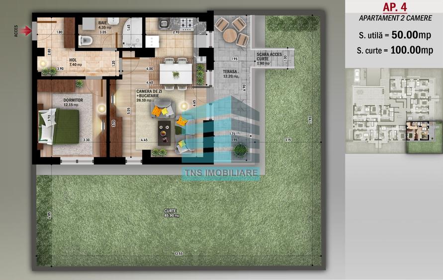Apartament cu 2 camere în Nicolae Grigorescu