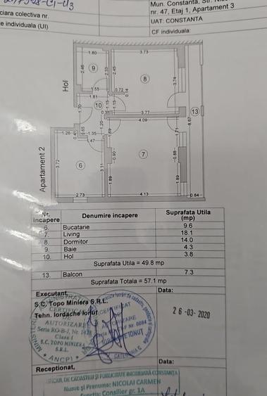 Apartament cu 2 camere decomandat în Central
