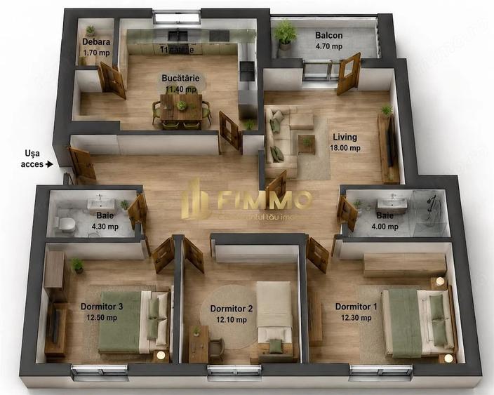 Apartament cu 4 camere decomandat în George Enescu