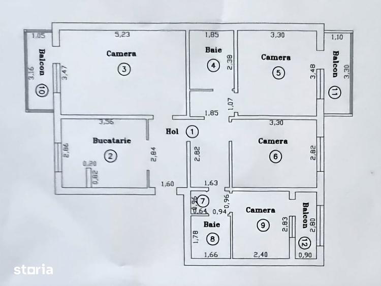Apartament cu 4 camere decomandat, mobilat în Aradului