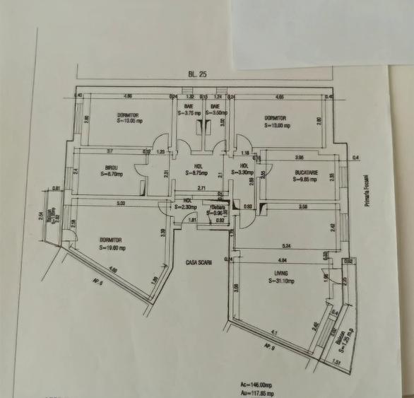 Apartament cu 5 camere decomandat, mobilat în Central