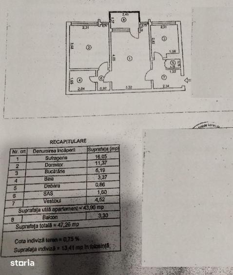 Apartament cu 2 camere în Gării