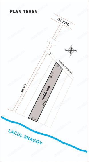 Teren de 4400 mp, în Gruiu