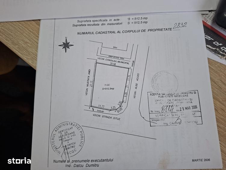 Teren de 512 mp, în Central
