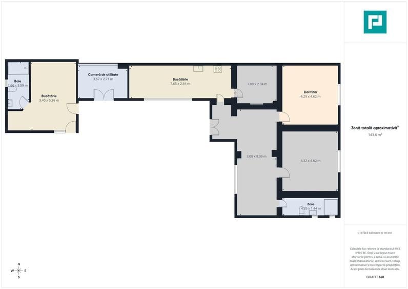 Casă individuală cu 4 camere cu Teren 815 Mp în Central