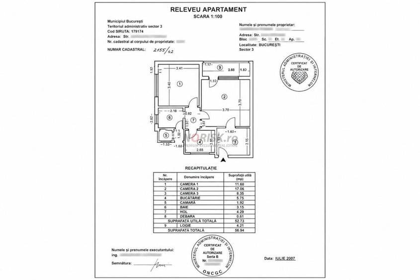 Apartament cu 2 camere semidecomandat în Titan