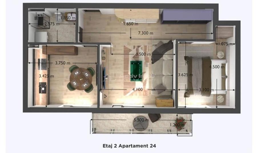 Apartament cu 2 camere decomandat în Cetății