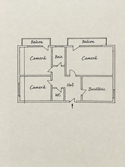 Apartament cu 3 camere decomandat în Cug