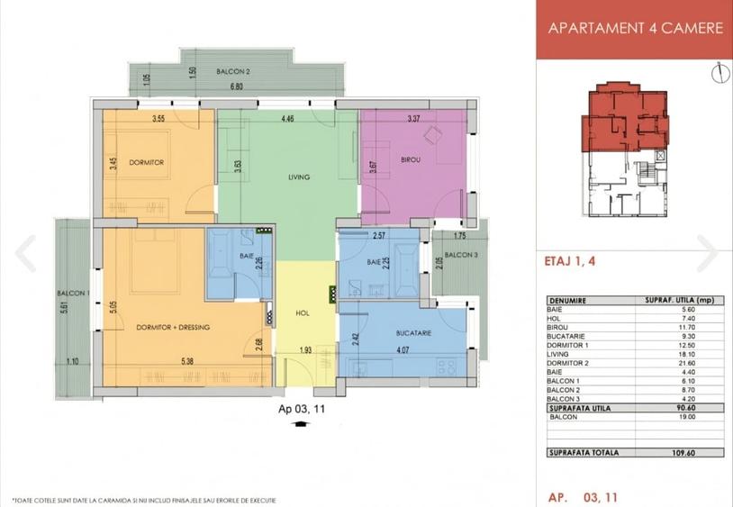 Apartament cu 4 camere decomandat în Berceni