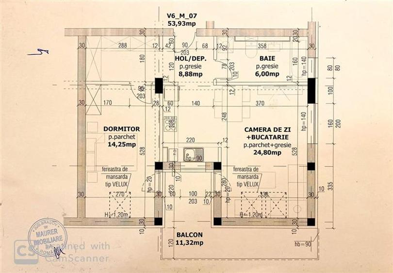 Apartament cu 2 camere nedecomandat în Tractorul