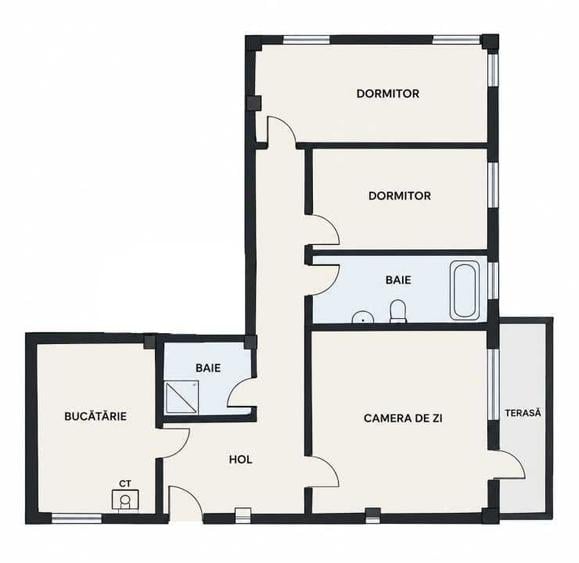 Apartament cu 3 camere decomandat în Borhanci