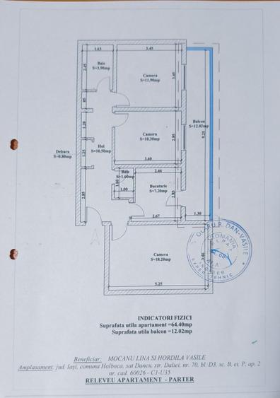 Apartament cu 3 camere decomandat în Dancu