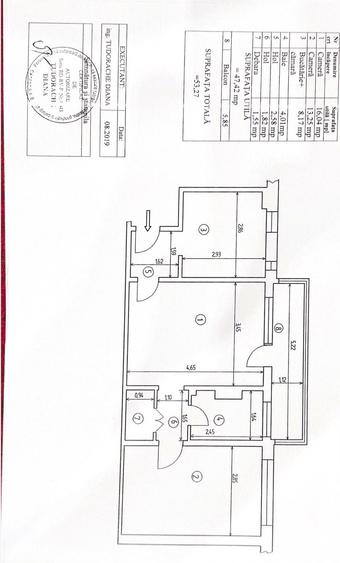 Apartament cu 2 camere semidecomandat în Florilor