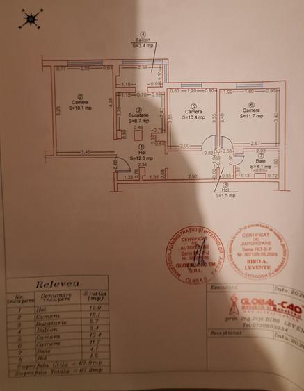 Apartament cu 3 camere decomandat în Dorobanților