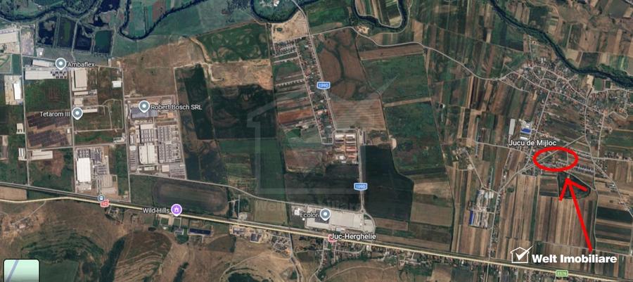 Teren Construcții intravilan de 1453 mp, în Jucu de Mijloc