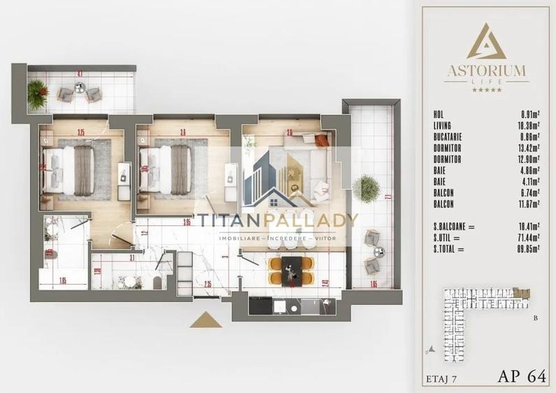 Apartament cu 3 camere decomandat în Theodor Pallady