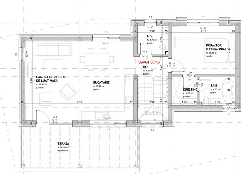 Duplex cu 4 camere cu Teren 280 Mp în Florești