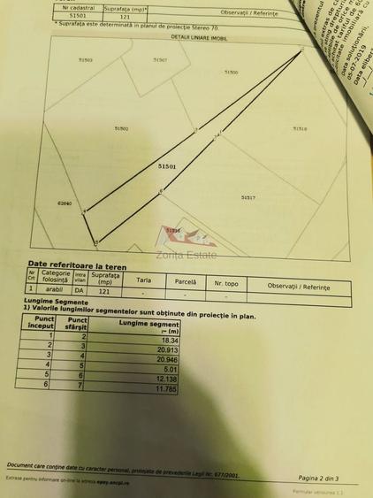Teren Construcții intravilan de 729 mp, în Nord-Vest