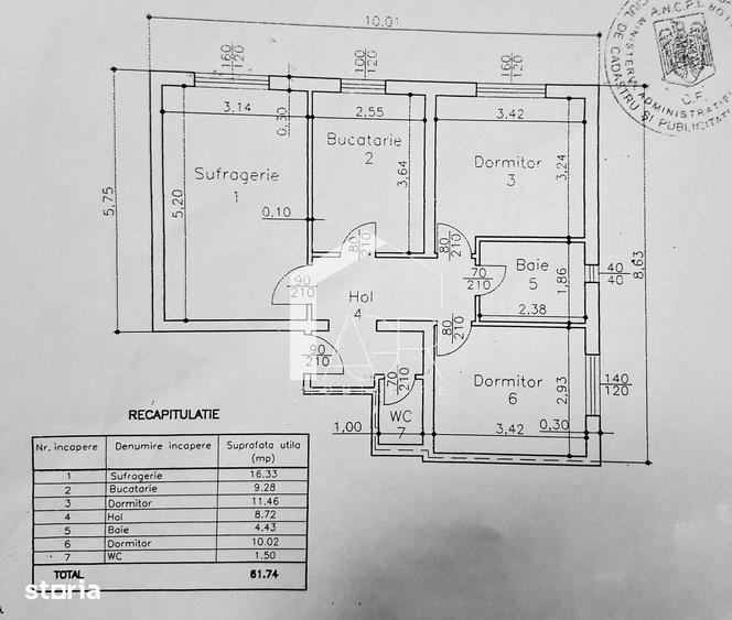 Apartament cu 3 camere, decomandat, zona Vest - 12