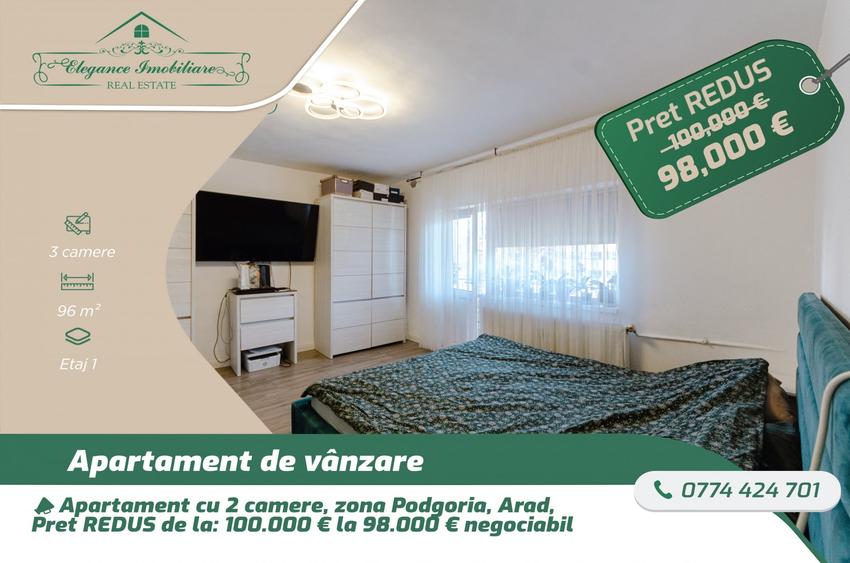 Apartament cu 3 camere, mobilat în Micălaca