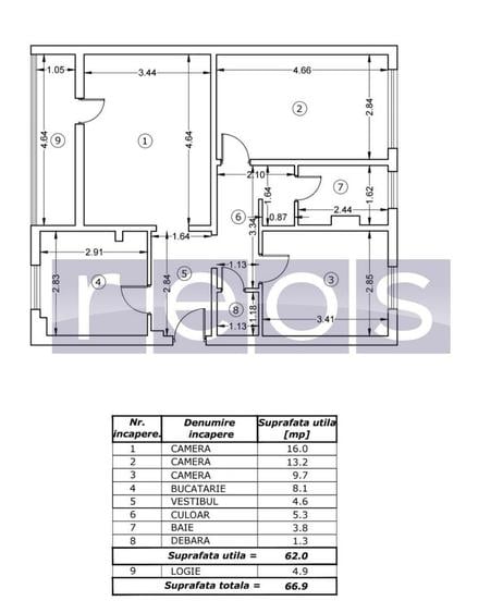 Apartament cu 3 camere decomandat în Dristor