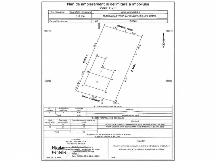 Casă cu 3 camere cu Teren 450 Mp în Central