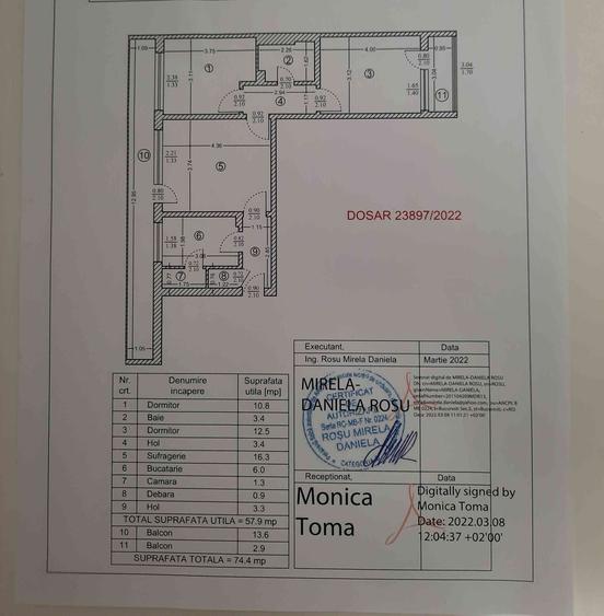 Apartament cu 3 camere semidecomandat în Crângași