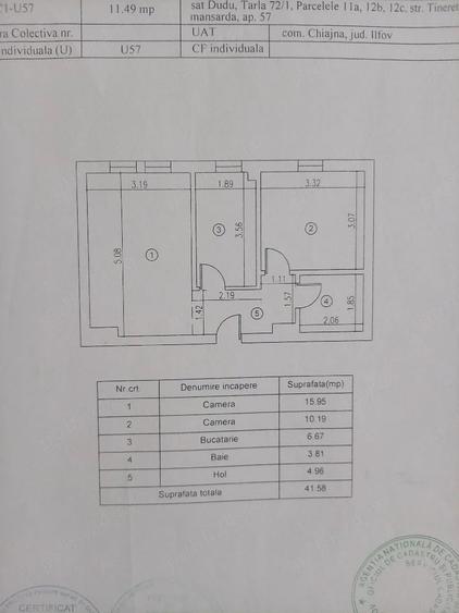 Apartament cu 2 camere decomandat în Chiajna